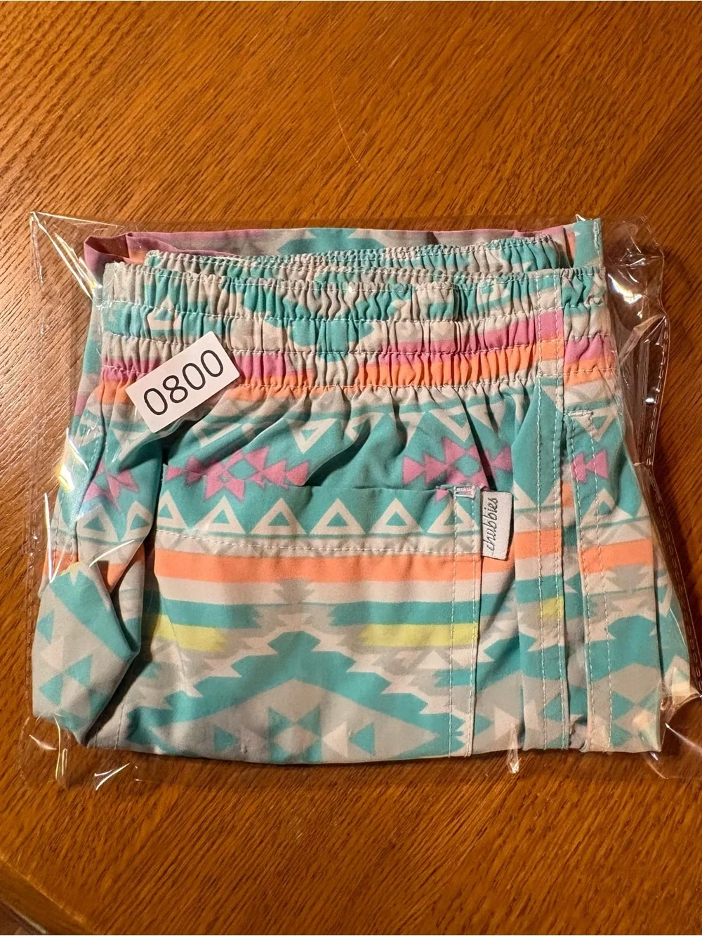 Chubbies Men’s Small Aztec Geometric 5” Swim Trunks Colorful